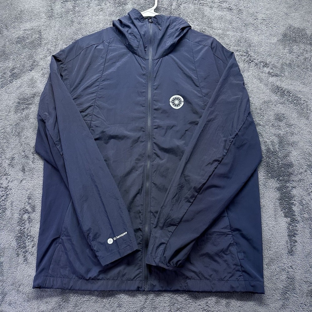 Beneunder Windbreaker Womens XXL Navy GE Aerospace China Union Hooded Jacket